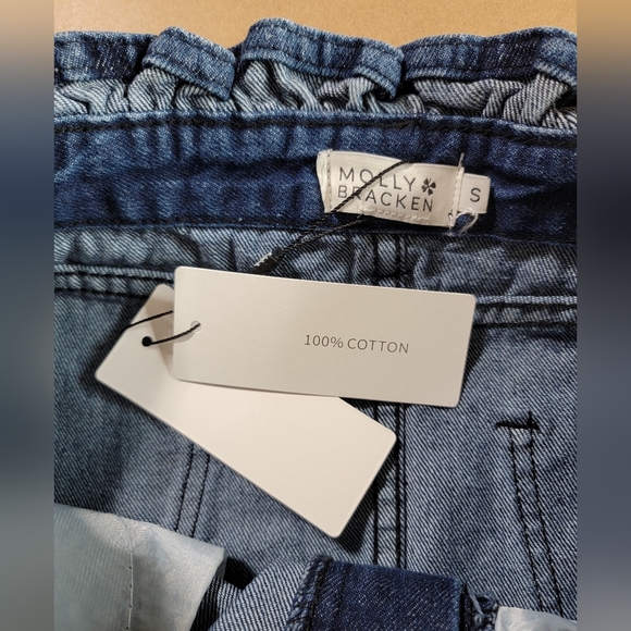 NWT Molly Bracken Denim Woven Tie Skirt 100% Cotton Size-Small - Picture 8 of 8